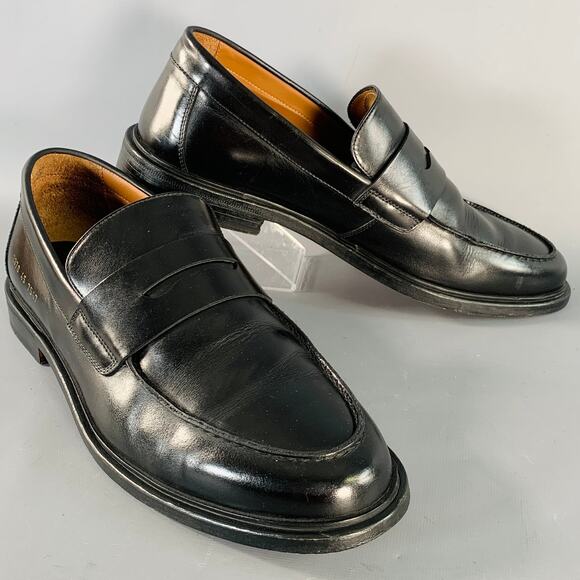 COMMON PROJECTS Size 12 Black Leather Slip On Penny Loafers - Picture 1 of 10